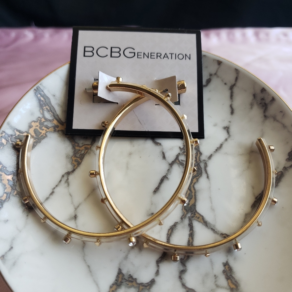 *NEW BCBGeneration Fun Gold Hoop Earrings